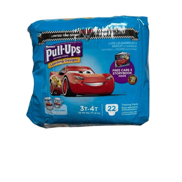 NIP Huggies Pull-Ups Learning Designs Cars 3 Disney 3T-4T 22CT & Storybook - Picture 2 of 3
